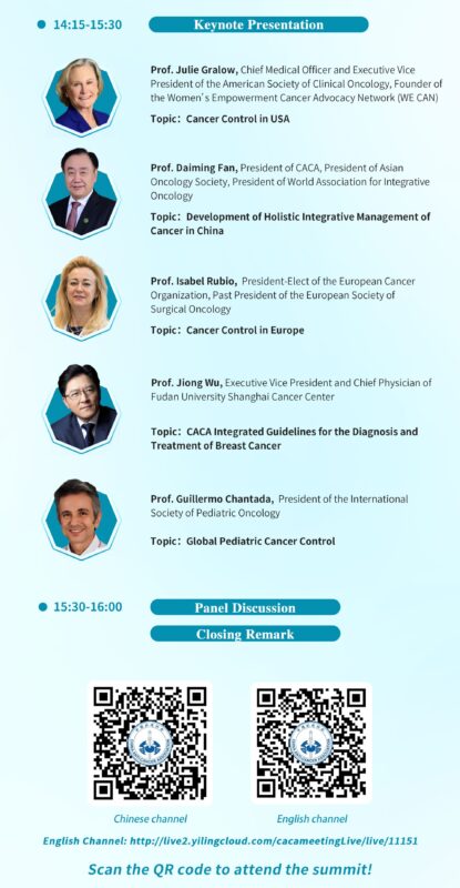 The agenda for the 2025 CACA-OncoDaily-SPCC Cancer Summit: Bridging Continents