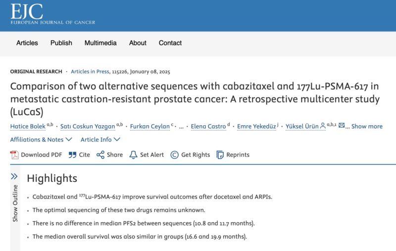 Hatice Bölek: Does treatment sequencing with cabazitaxel and 177Lu-PSMA-617 impact outcomes in mCRPC?
