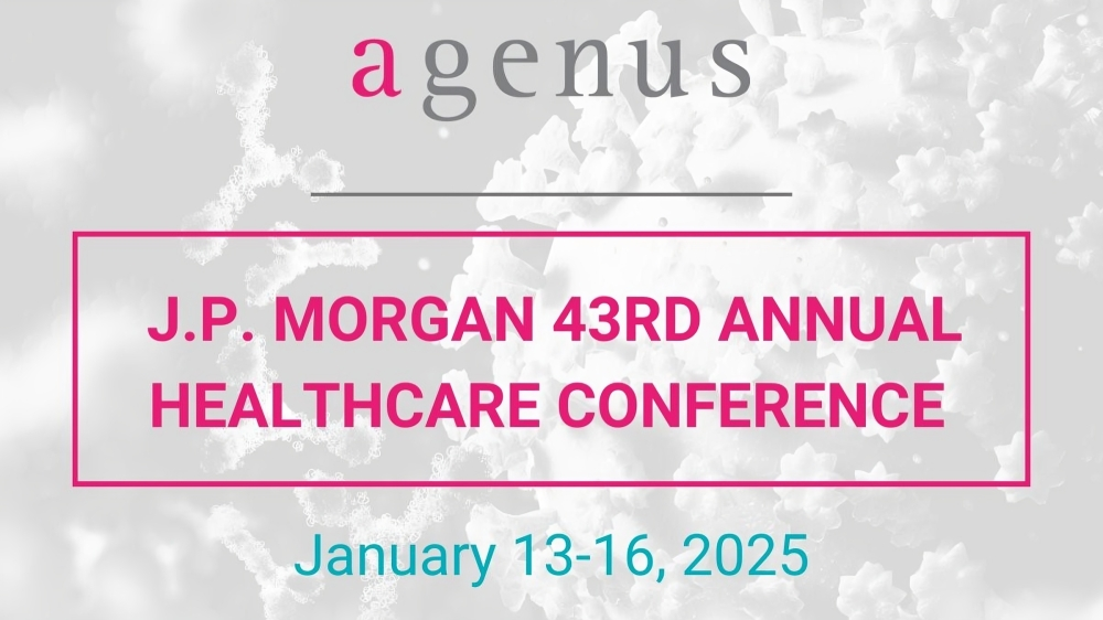 Looking forward to attending the J.P. Morgan 43rd Annual Healthcare Conference – Agenus