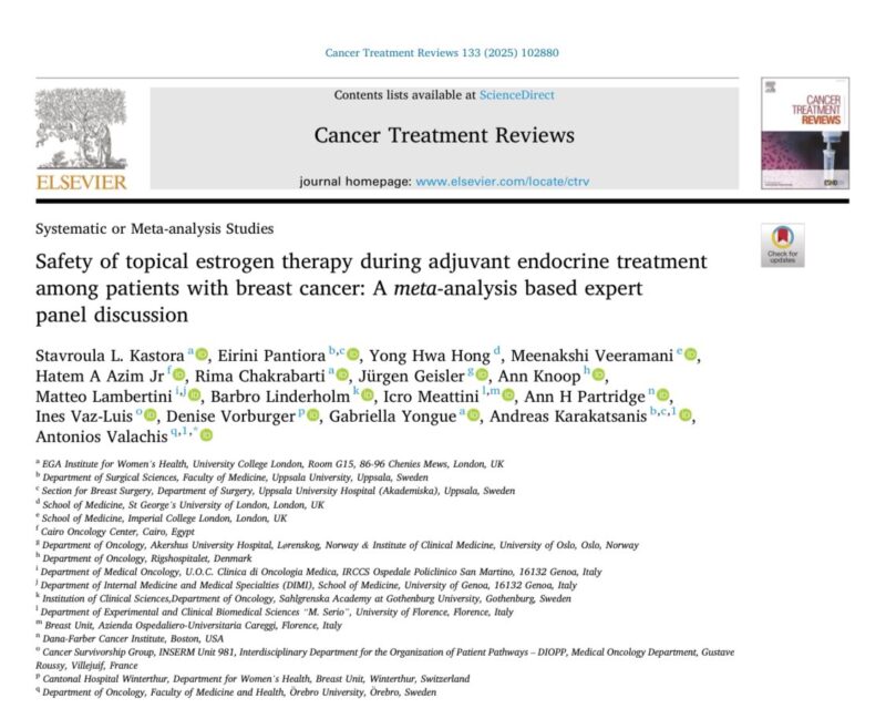 Armando Orlandi: Meta-analysis of 38,050 patients shows topical estrogen during TAM