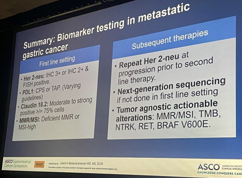 Marcia Cruz-Correa: Gastric Cancer 1st line therapy biomarkers at ASCO GI 2025