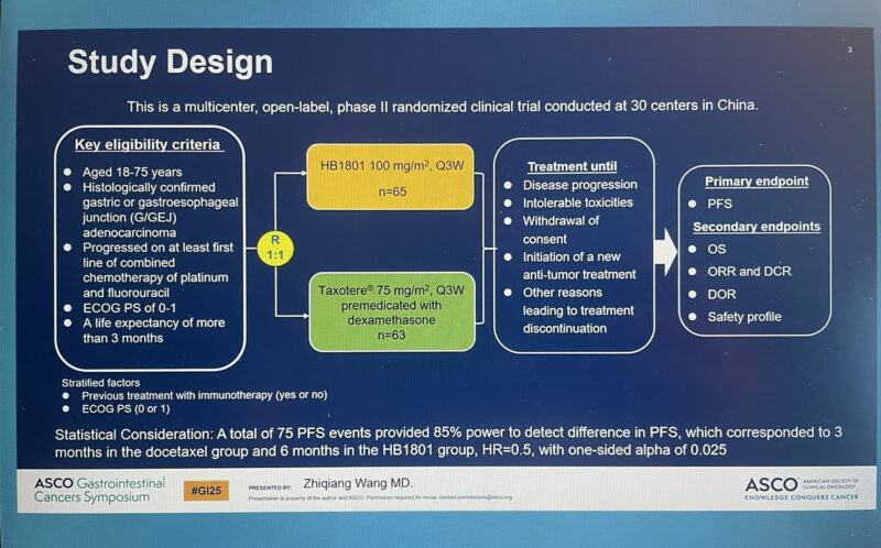 Jun Gong: Randomized Phase II trial of HB1801 at ASCO GI25