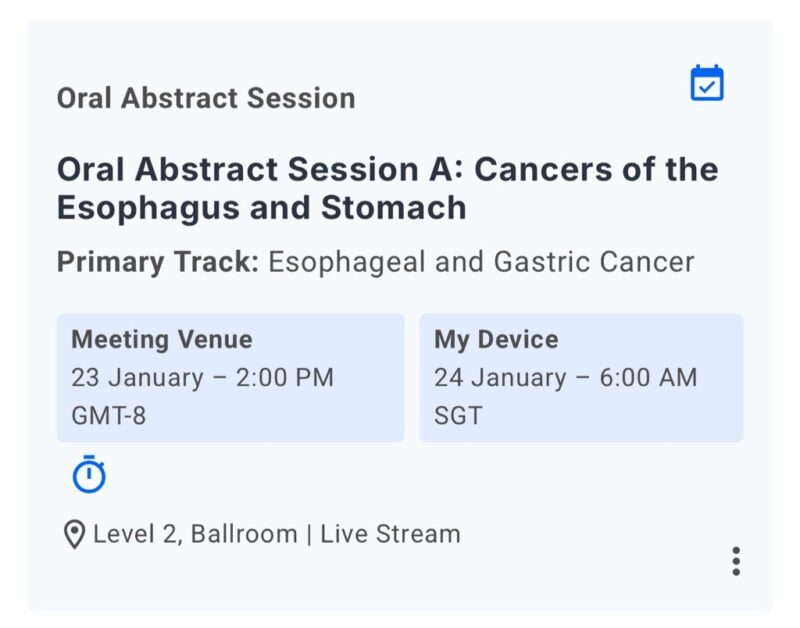 Evelyn Wong: Excited to present our outcomes of bidirectional chemo in peritoneal-limited gastric cancer at ASCO GI