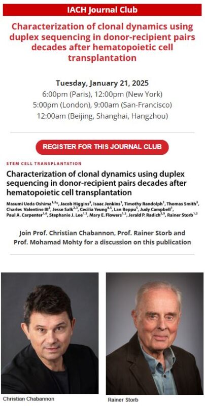 Don't miss IACH Journal Club