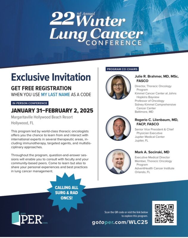 Estela Rodriguez: Registration is open for the 22nd Annual PER Winter Lung Cancer Conference