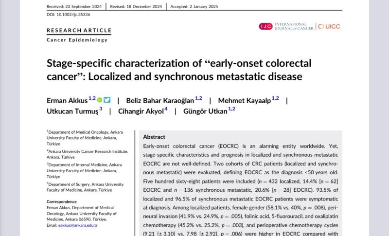 Erman Akkus: Stage-specific characterization of “early-onset colorectal cancer”