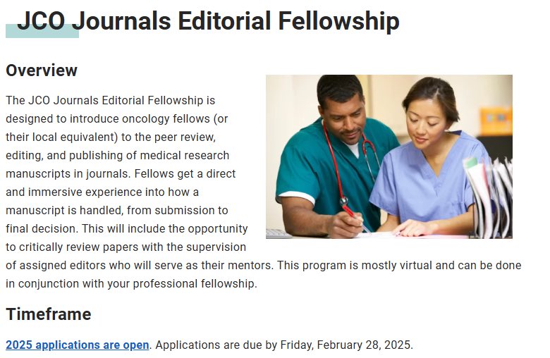 Fumiko Ladd Chino: 2025  ASCO JCO Journals Editorial Fellow Application is OPEN