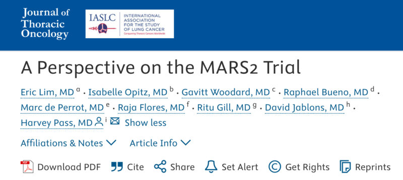 Vun-Sin Lim: A Perspective article on the MARS2 trial by Eric Lim, et al.