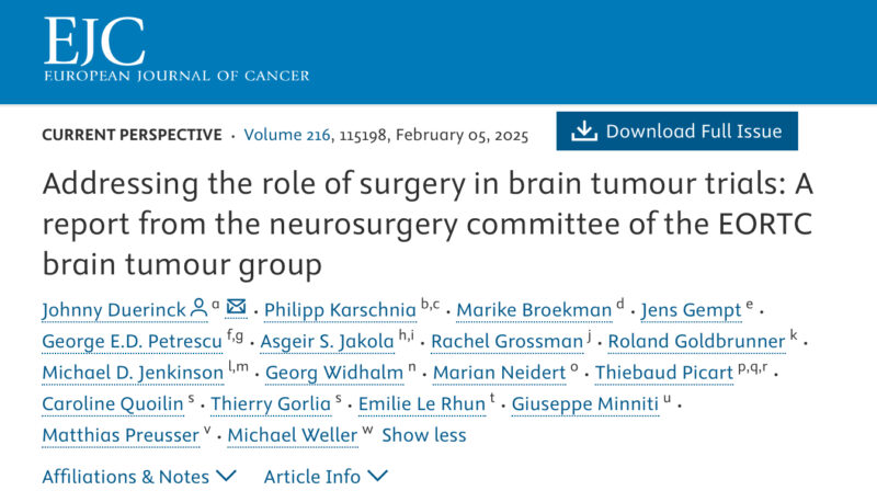 Addressing the role of surgery in brain tumour trials - EANO