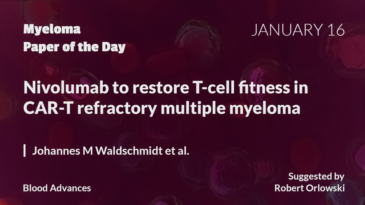 Myeloma Paper of the Day, January 16th, suggested by Robert Orlowski