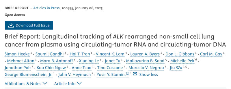 Simon Heeke: Analysing ctDNA and ctRNA to improve detection of ALK rearrangements in NSCLC