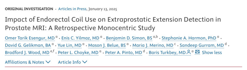 Baris Turkbey: Impact of Endorectal Coil Use on Extraprostatic Extension Detection in Prostate MRI