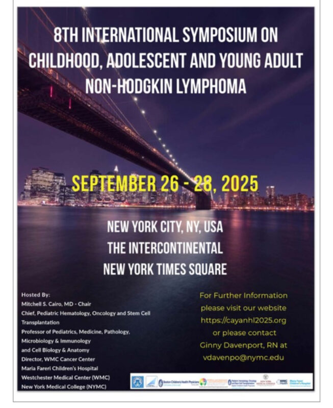 8th International Symposium on Childhood, AYA Non-Hodgkin Lymphoma - AIEOP