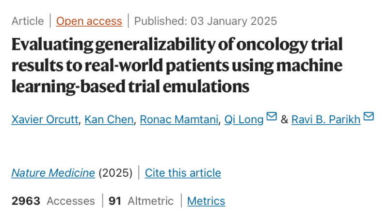 Ravi Parikh: TrialTranslator – a machine learning framework for individualized cancer trial emulation