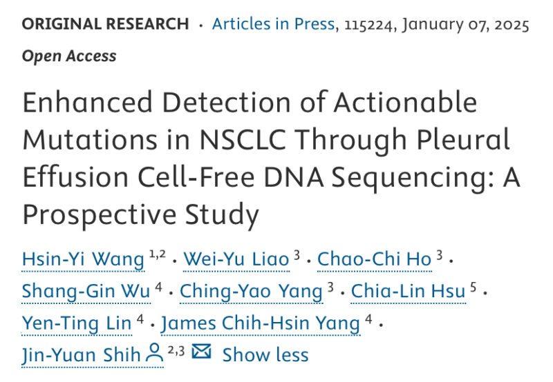 Yakup Ergün: NSCLC Mutation Detection via Pleural Effusion cfDNA Sequencing