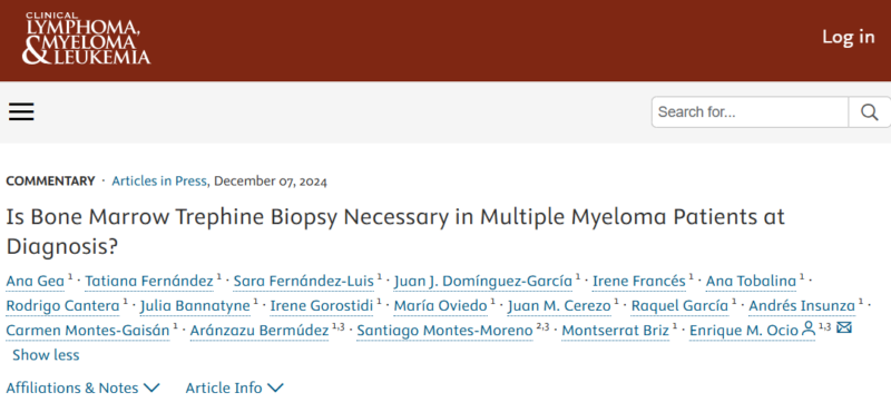 Myeloma Paper of the Day, January 2nd, suggested by Robert Orlowski