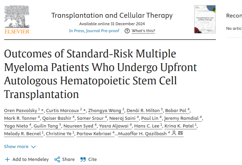 Myeloma Paper of the Day, January 3rd, suggested by Robert Orlowski