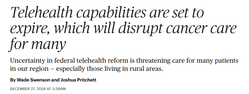 Jasmine Kamboj: Fantastic article on Telehealth flexibilities for rural health care