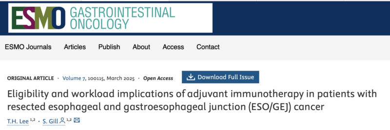 Sharlene Gill: Adjuvant immunotherapy in patients with resected ESO/GEJ cancer