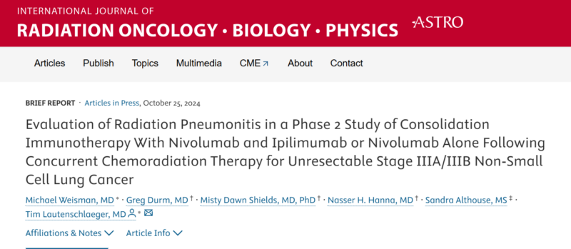 Valuable insights from a new article on Unresectable Stage IIIA/IIIB NSCLC - IU Simon Comprehensive Cancer Center