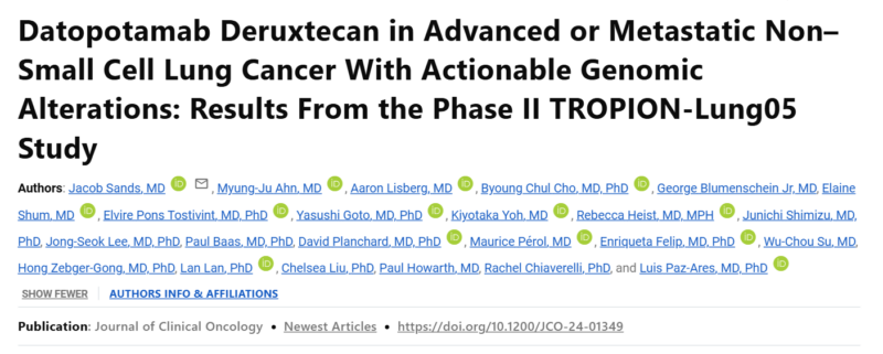 Results From the Phase II TROPION-Lung05 Study by Jacob Sands et al.