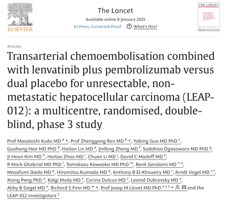 Arndt Vogel: TACE combined with lenvatinib and pembrolizumab vs placebo for intermediate HCC