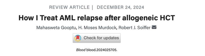 H. Moses Murdock: How I Treat AML relapse after allogeneic HCT