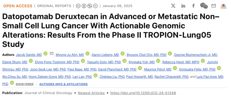 Dipesh Uprety: TROPION-Lung05 - a phase II trial on NSCLC by Jacob Sands et al.