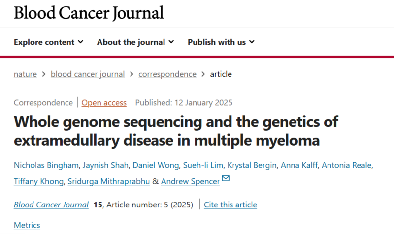 Myeloma Paper of the Day, January 13th, suggested by Robert Orlowski