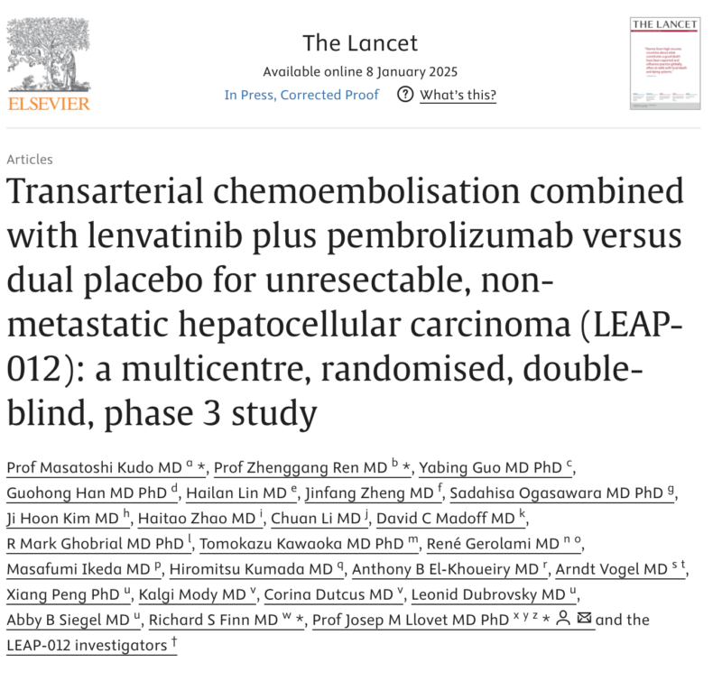 Nina Niu Sanford: LEAP-012 on Intermediate risk HCC by Masatoshi Kudo et al.