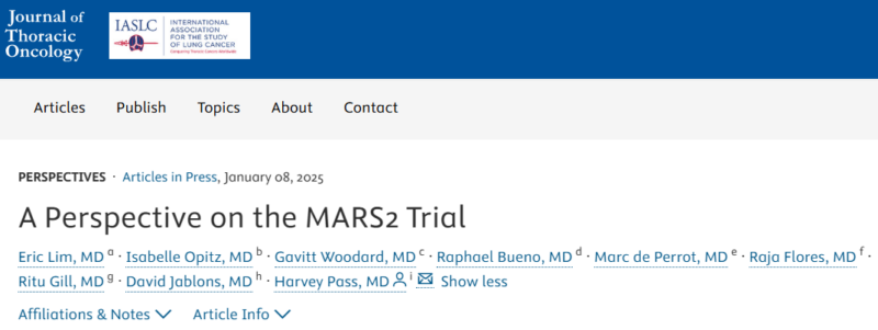 A Perspective on the MARS2 Trial, by Eric Lim