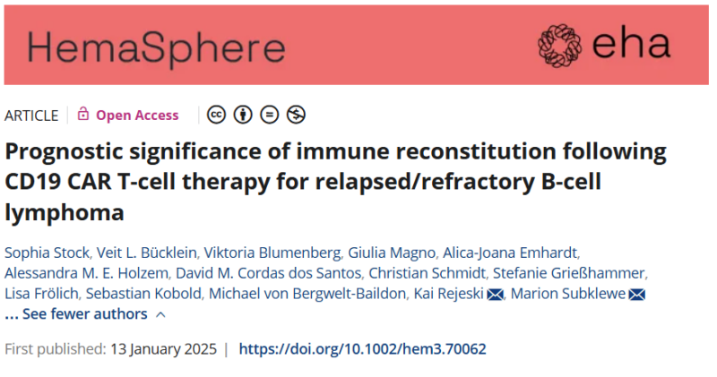 Kai Rejeski: Delineating the prognostic significance of immune reconstitution in CAR-T recipients