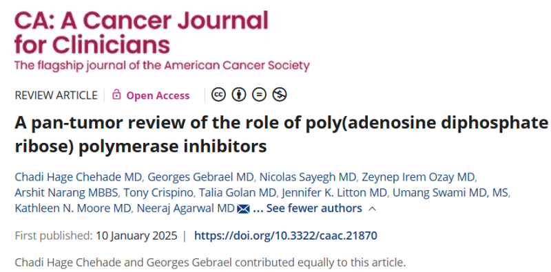 A pan‐tumor review of the role of poly(adenosine diphosphate ribose) polymerase inhibitors