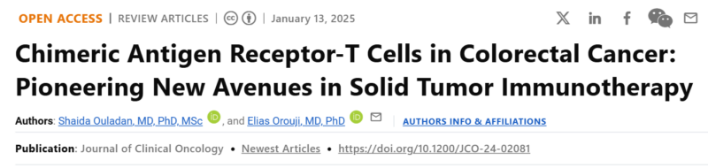 Elias Orouji: A comprehensive review of the application of CAR-T cell therapy in colorectal cancer