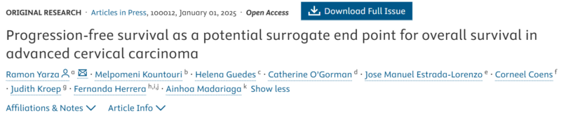 EORTC meta-analysis: Progression-free survival as surrogate in advanced cervical carcinoma