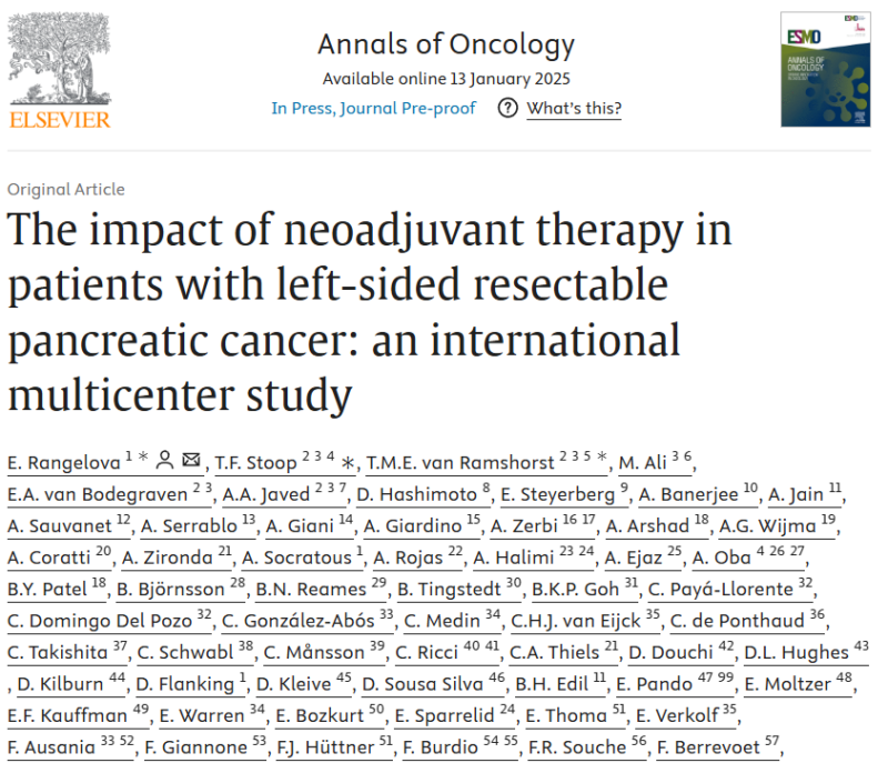 Neoadjuvant therapy in patients with left-sided resectable pancreatic cancer