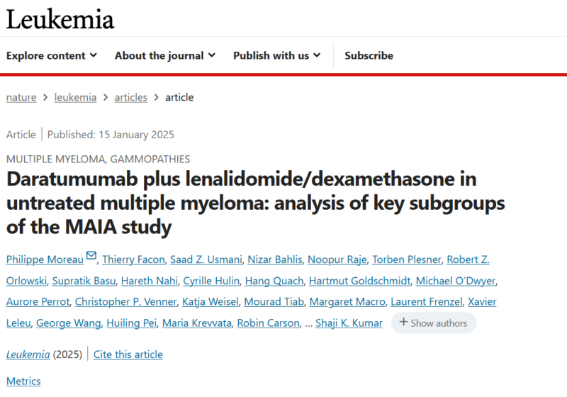 Myeloma Paper of the Day, January 17th, suggested by Robert Orlowski