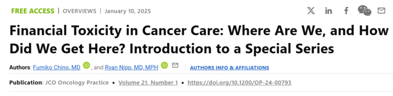 Financial Toxicity in Oncology: Impact and Proposed Solutions in JCO Oncology Practice