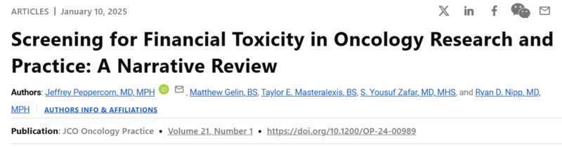 Financial Toxicity in Oncology: Impact and Proposed Solutions in JCO Oncology Practice