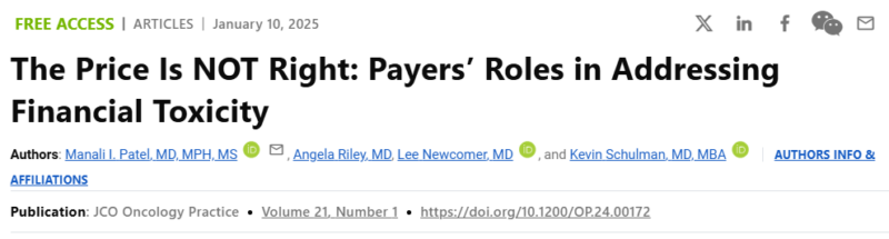 Financial Toxicity in Oncology: Impact and Proposed Solutions in JCO Oncology Practice