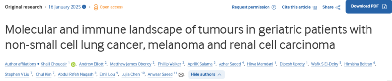 Khalil Choucair: Potential biomarkers of IO-therapy in patients of extremes of age