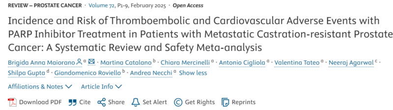 Andrea Necchi: Thromboembolic and Cardiovascular Adverse Events with PARP Inhibitor Treatment in Patients with mCRPC