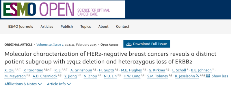 HER2-negative breast cancers show 17q12 deletion and ERBB2 loss