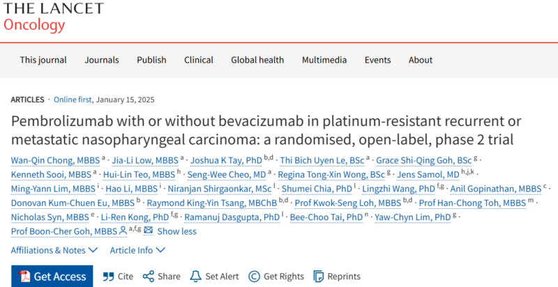 Pembrolizumab with or without bevacizumab in platinum-resistant recurrent or metastatic nasopharyngeal carcinoma