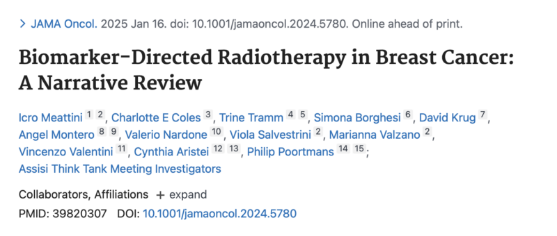 Icro Meattini: Biomarker-Directed Radiotherapy in Breast Cancer