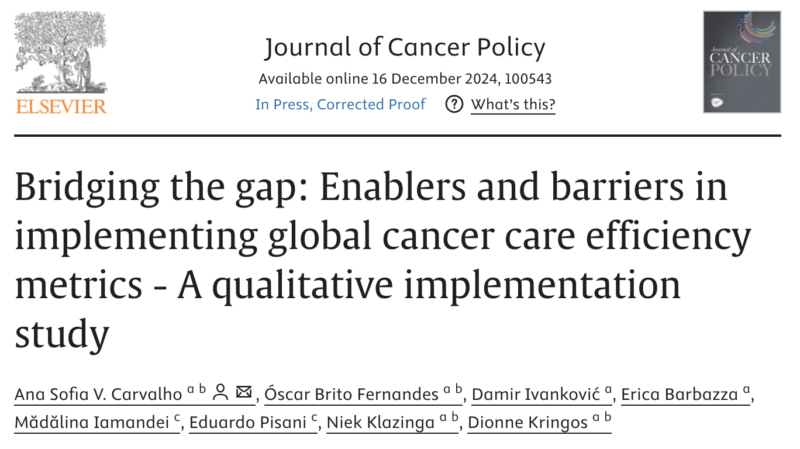 Damir Ivanković: Enablers and barriers in implementing global cancer care efficiency metrics