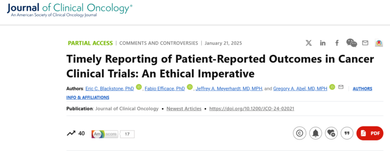 Timely Reporting of Patient-Reported Outcomes in Cancer Clinical Trials