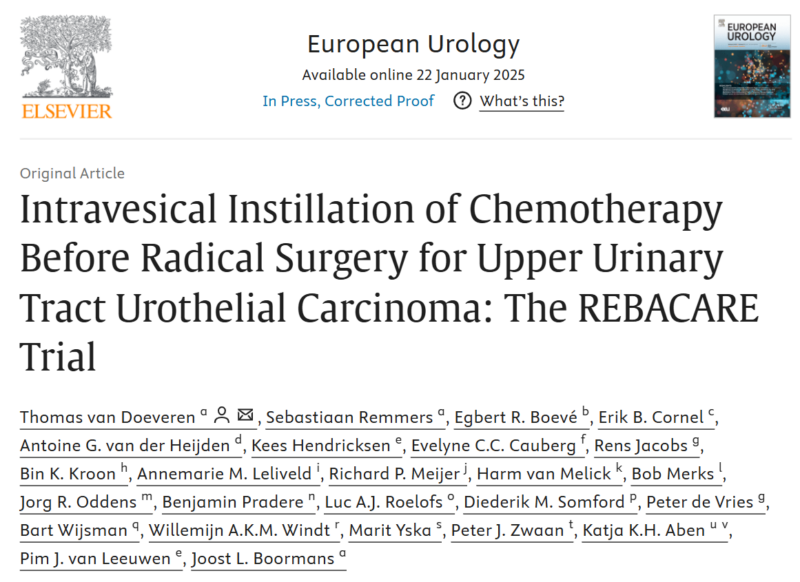 The REBACARE Trial on treatment of Upper Urinary Tract Urothelial Carcinoma by Thomas van Doeveren et al.