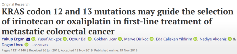 Yakup Ergün: With KRAS mutations now targetable, I was reminded of our research on backbone chemotherapy selection