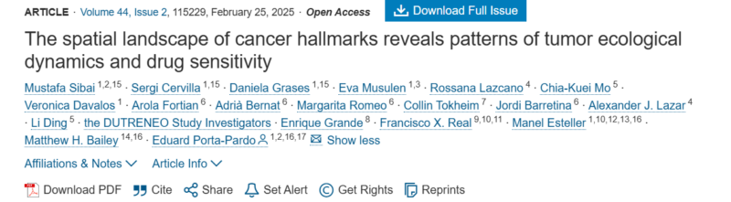 Enrique Grande: The spatial landscape of cancer hallmarks reveals patterns of tumor ecological dynamics and drug sensitivity